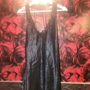Frederick's Of Hollywood Vintage Black Gothic Slip Dress
